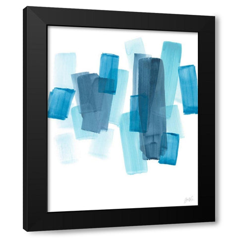 Azure Fragment II Black Modern Wood Framed Art Print with Double Matting by Vess, June Erica
