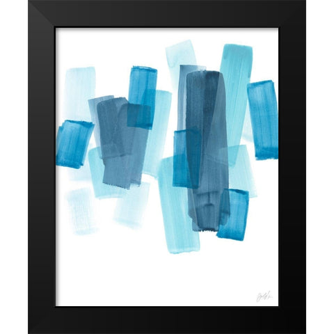 Azure Fragment II Black Modern Wood Framed Art Print by Vess, June Erica