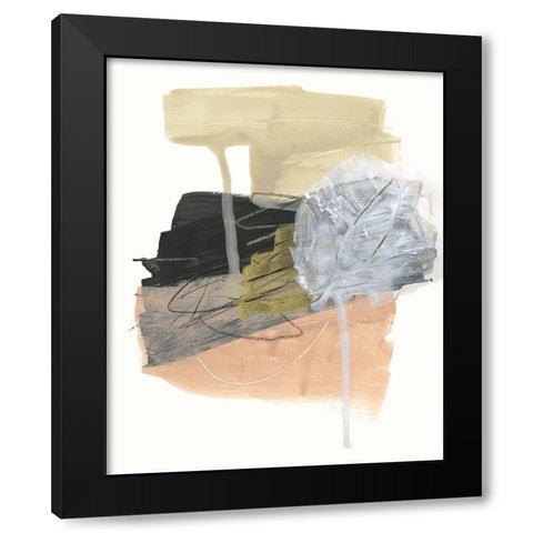 Shuffle Stack I Black Modern Wood Framed Art Print by Vess, June Erica