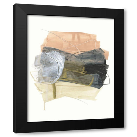 Shuffle Stack II Black Modern Wood Framed Art Print with Double Matting by Vess, June Erica