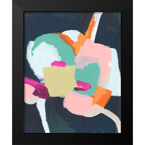 Rainbow Sector II Black Modern Wood Framed Art Print by Vess, June Erica