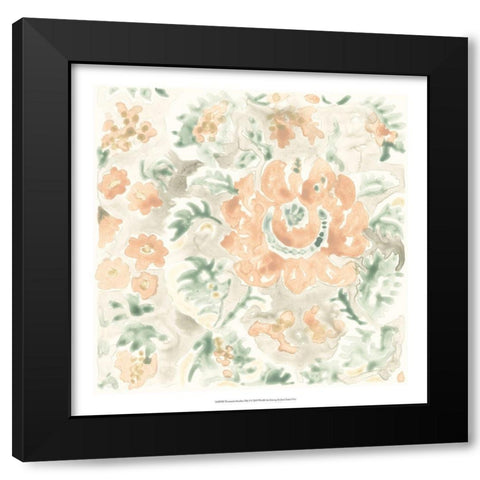Terracotta Garden Tile I Black Modern Wood Framed Art Print by Vess, June Erica