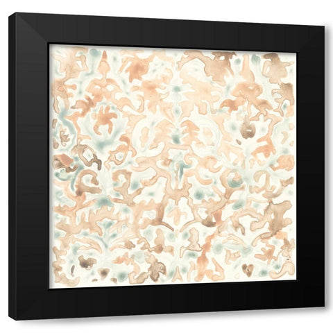 Terracotta Garden Tile II Black Modern Wood Framed Art Print by Vess, June Erica