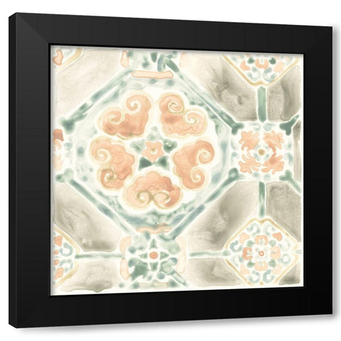 Terracotta Garden Tile III Black Modern Wood Framed Art Print by Vess, June Erica