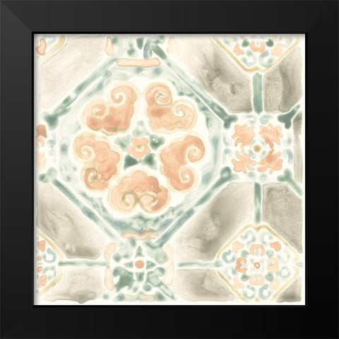 Terracotta Garden Tile III Black Modern Wood Framed Art Print by Vess, June Erica