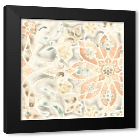 Terracotta Garden Tile IV Black Modern Wood Framed Art Print with Double Matting by Vess, June Erica