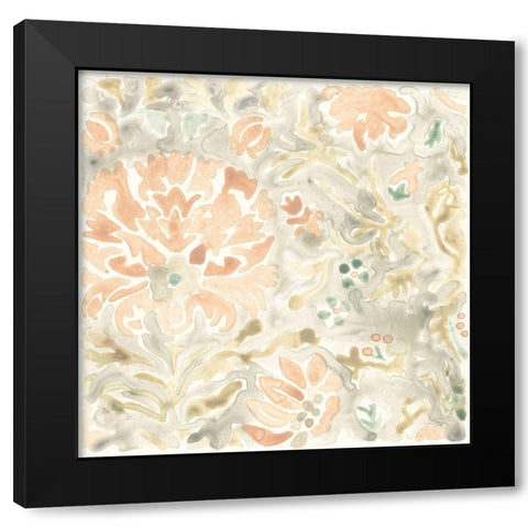 Terracotta Garden Tile VI Black Modern Wood Framed Art Print with Double Matting by Vess, June Erica