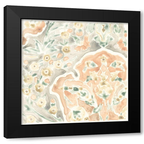 Terracotta Garden Tile VII Black Modern Wood Framed Art Print with Double Matting by Vess, June Erica