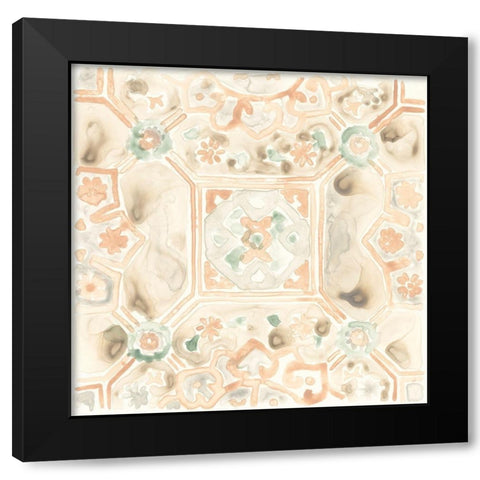 Terracotta Garden Tile VIII Black Modern Wood Framed Art Print with Double Matting by Vess, June Erica