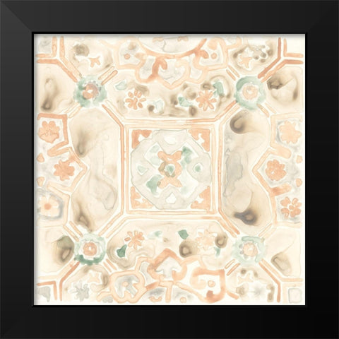 Terracotta Garden Tile VIII Black Modern Wood Framed Art Print by Vess, June Erica