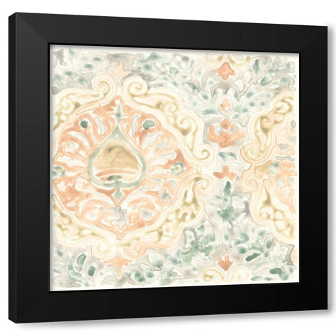 Terracotta Garden Tile IX Black Modern Wood Framed Art Print by Vess, June Erica