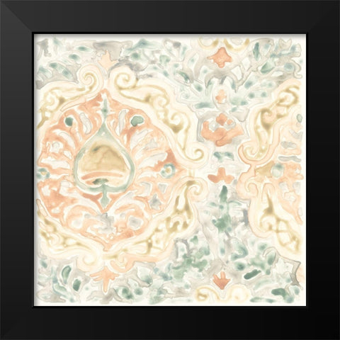 Terracotta Garden Tile IX Black Modern Wood Framed Art Print by Vess, June Erica