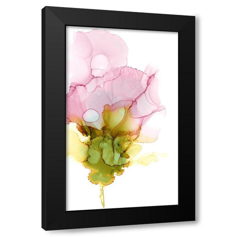 Blooming Pink I Black Modern Wood Framed Art Print with Double Matting by Goldberger, Jennifer