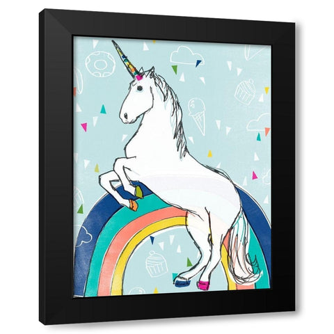 Funky Fun II Black Modern Wood Framed Art Print by Vess, June Erica