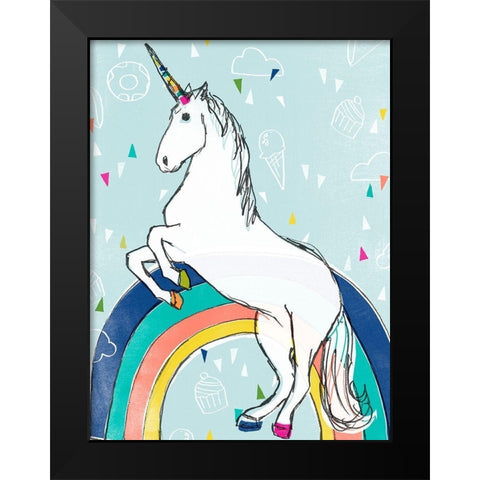Funky Fun II Black Modern Wood Framed Art Print by Vess, June Erica