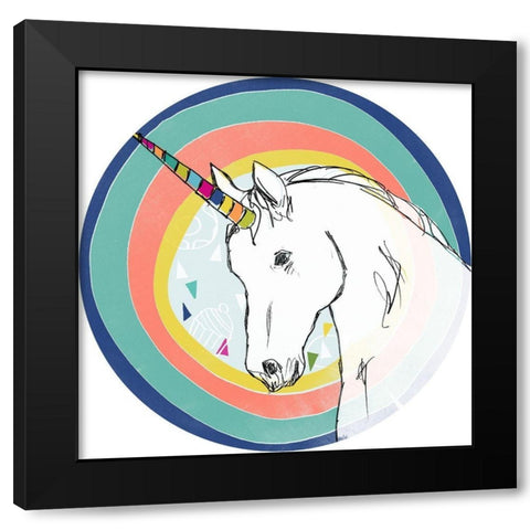 Funky Fun IV Black Modern Wood Framed Art Print by Vess, June Erica