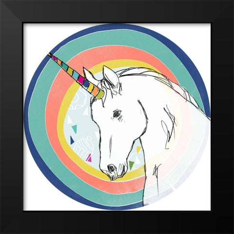 Funky Fun IV Black Modern Wood Framed Art Print by Vess, June Erica