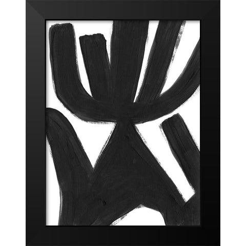 Jungle Satellite V Black Modern Wood Framed Art Print by Vess, June Erica