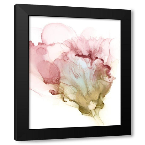 Flowering Pink I Black Modern Wood Framed Art Print with Double Matting by Goldberger, Jennifer