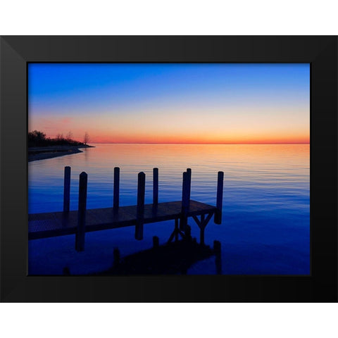 Lakescape V Black Modern Wood Framed Art Print by McLoughlin, James
