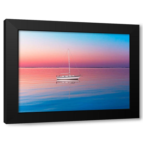 Lakescape VI Black Modern Wood Framed Art Print with Double Matting by McLoughlin, James
