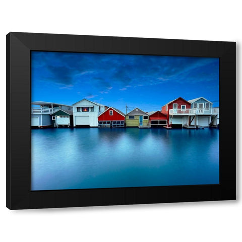 Lakescape IX Black Modern Wood Framed Art Print by McLoughlin, James