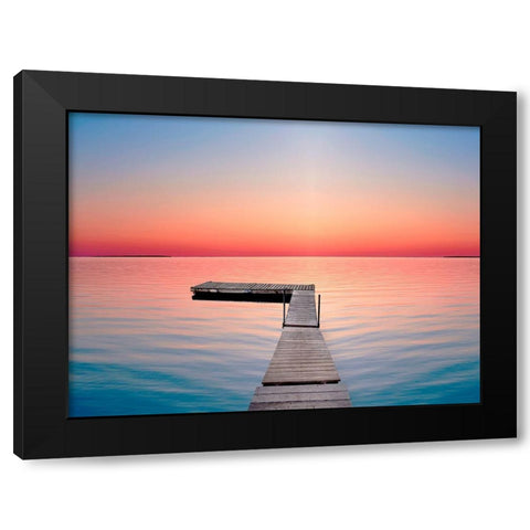 Lakescape X Black Modern Wood Framed Art Print by McLoughlin, James