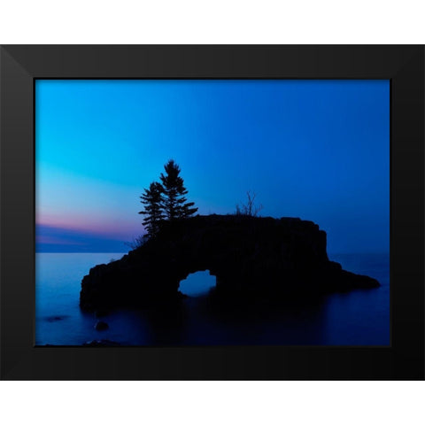 Lakescape XI Black Modern Wood Framed Art Print by McLoughlin, James
