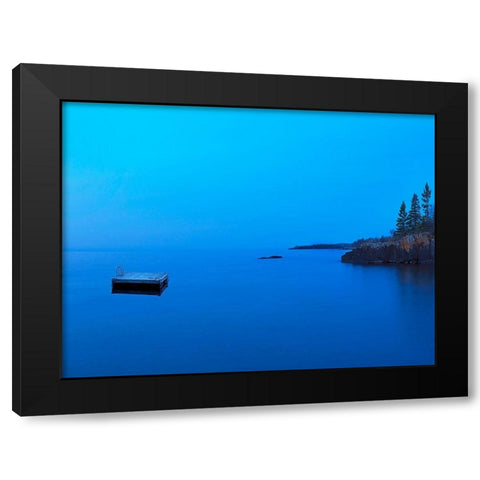 Lakescape XII Black Modern Wood Framed Art Print with Double Matting by McLoughlin, James