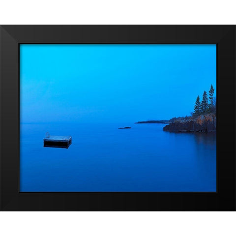 Lakescape XII Black Modern Wood Framed Art Print by McLoughlin, James