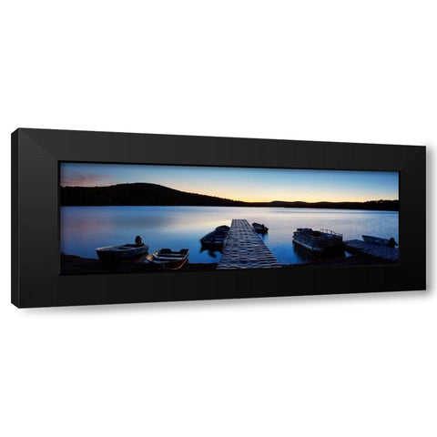 Lakescape Panorama I Black Modern Wood Framed Art Print by McLoughlin, James