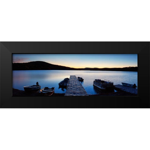 Lakescape Panorama I Black Modern Wood Framed Art Print by McLoughlin, James