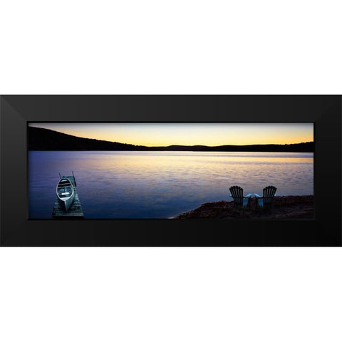 Lakescape Panorama II Black Modern Wood Framed Art Print by McLoughlin, James