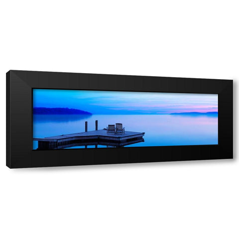 Lakescape Panorama III Black Modern Wood Framed Art Print by McLoughlin, James