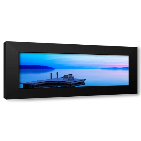 Lakescape Panorama IV Black Modern Wood Framed Art Print with Double Matting by McLoughlin, James