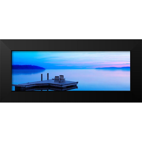 Lakescape Panorama IV Black Modern Wood Framed Art Print by McLoughlin, James