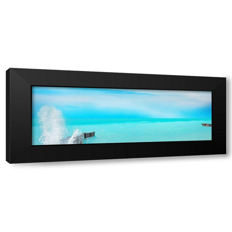 Lakescape Panorama VI Black Modern Wood Framed Art Print with Double Matting by McLoughlin, James