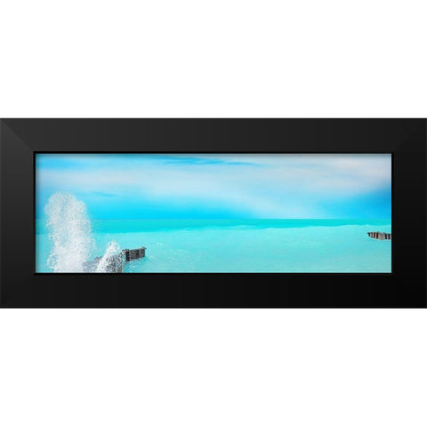 Lakescape Panorama VI Black Modern Wood Framed Art Print by McLoughlin, James