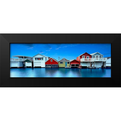 Lakescape Panorama VII Black Modern Wood Framed Art Print by McLoughlin, James