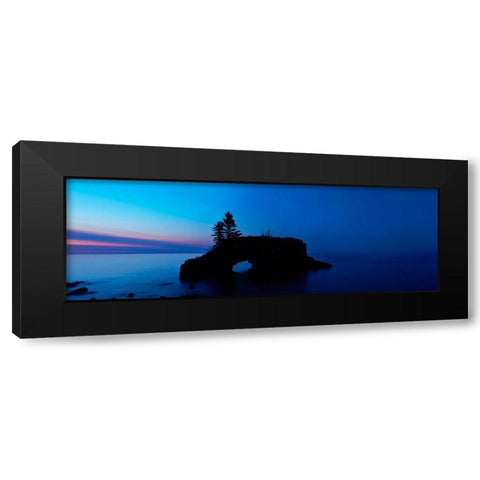 Lakescape Panorama IX Black Modern Wood Framed Art Print by McLoughlin, James