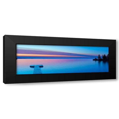 Lakescape Panorama XI Black Modern Wood Framed Art Print by McLoughlin, James