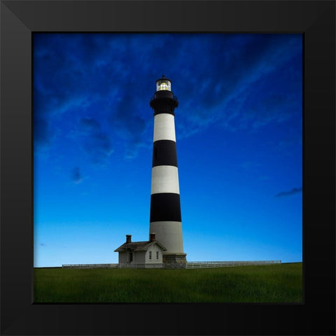 Lighthouse at Night III Black Modern Wood Framed Art Print by McLoughlin, James