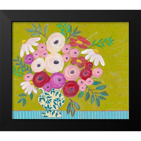 Bold Flowers I Black Modern Wood Framed Art Print by Moore, Regina