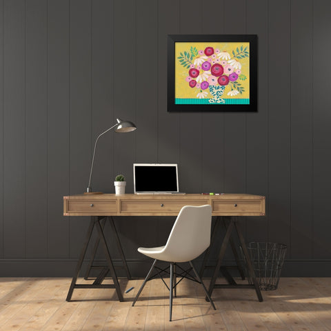 Bold Flowers II Black Modern Wood Framed Art Print by Moore, Regina