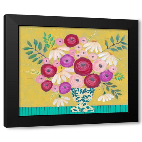 Bold Flowers II Black Modern Wood Framed Art Print with Double Matting by Moore, Regina