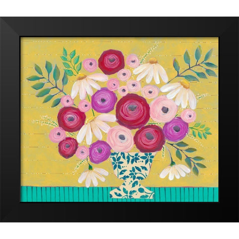 Bold Flowers II Black Modern Wood Framed Art Print by Moore, Regina