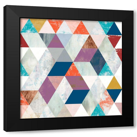 Bright Mosaic I Black Modern Wood Framed Art Print with Double Matting by Borges, Victoria