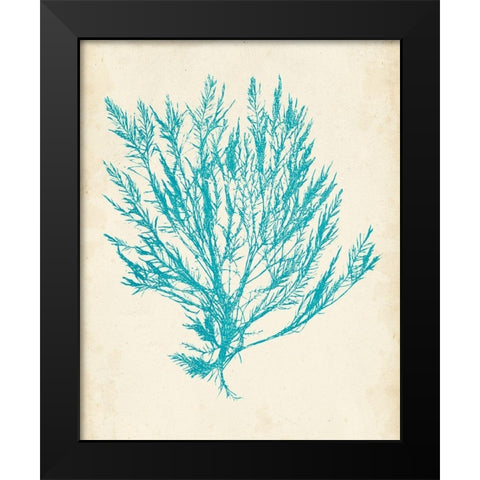 Aquamarine Seaweed IV Black Modern Wood Framed Art Print by Vision Studio