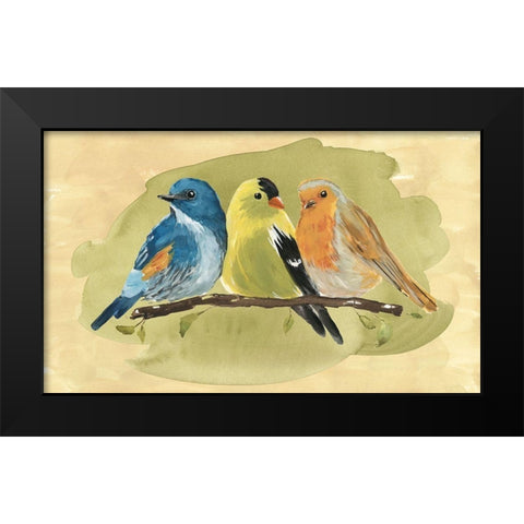 Bird Perch I Black Modern Wood Framed Art Print by Warren, Annie