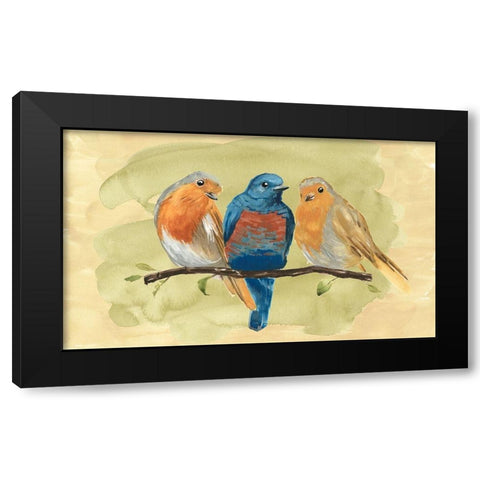 Bird Perch II Black Modern Wood Framed Art Print with Double Matting by Warren, Annie